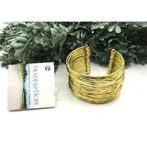 Bracelet warrior cuff brushed gold NWT by Trades of Hope